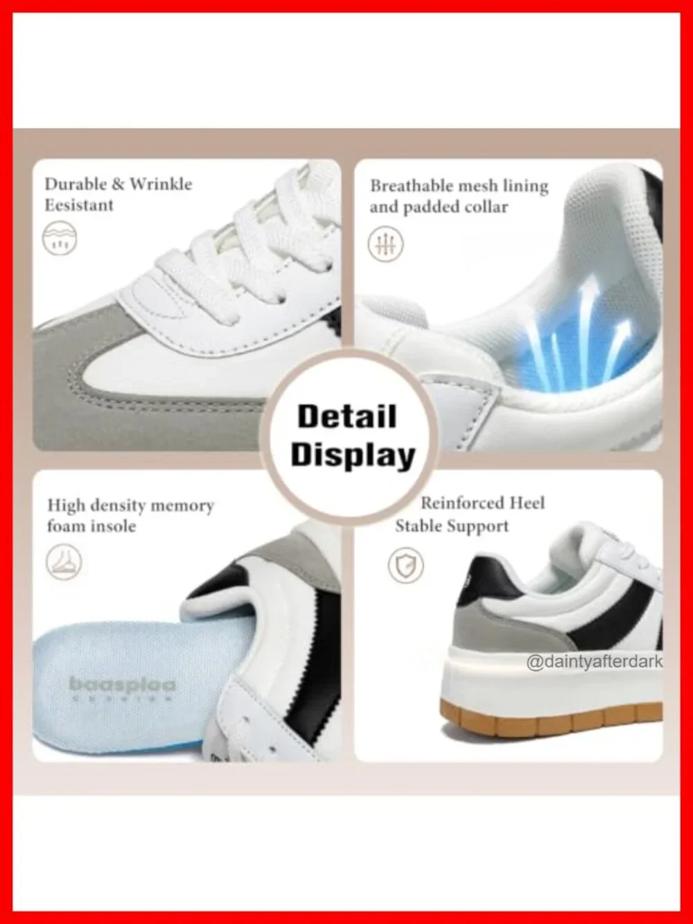 Women's Platform Fashion Sneakers Chunky Tennis Shoes Lightweight Comfortable